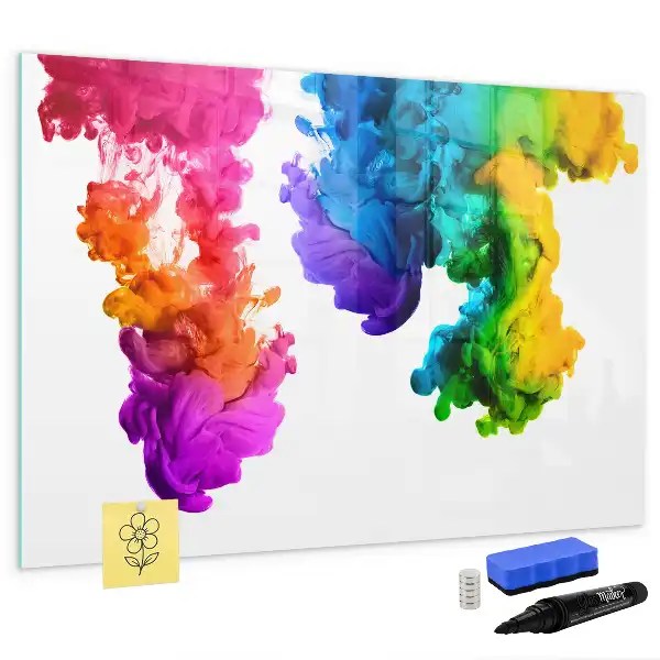 Magnetic marker board with rainbow colored finish
