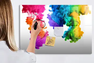 Magnetic marker board with rainbow colored finish