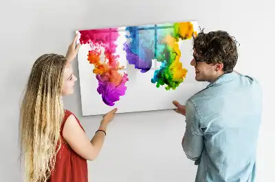 Magnetic marker board with rainbow colored finish