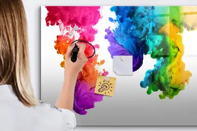 Magnetic marker board with rainbow colored finish