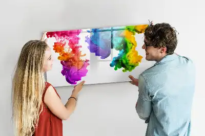 Magnetic marker board with rainbow colored finish