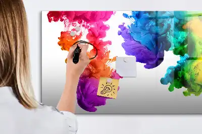 Magnetic marker board with rainbow colored finish