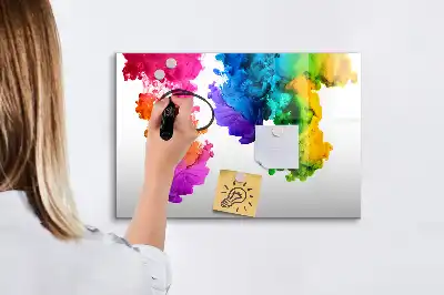 Magnetic marker board with rainbow colored finish