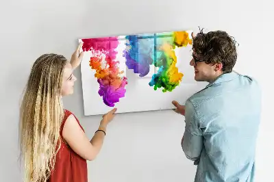 Magnetic marker board with rainbow colored finish
