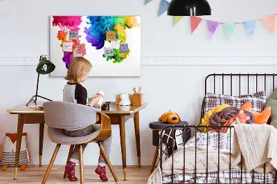 Magnetic marker board with rainbow colored finish