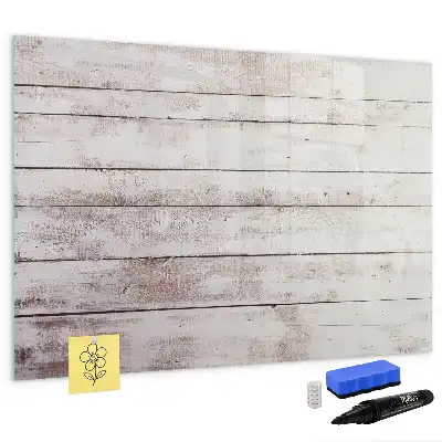 Magnetic glass dry erase board with wooden finish pattern