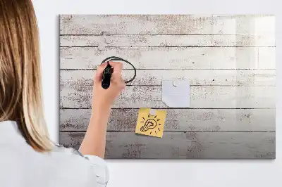 Magnetic glass dry erase board with wooden finish pattern