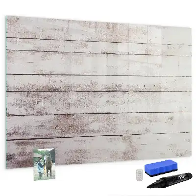 Magnetic glass dry erase board with wooden finish pattern
