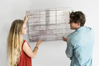 Magnetic glass dry erase board with wooden finish pattern