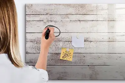Magnetic glass dry erase board with wooden finish pattern