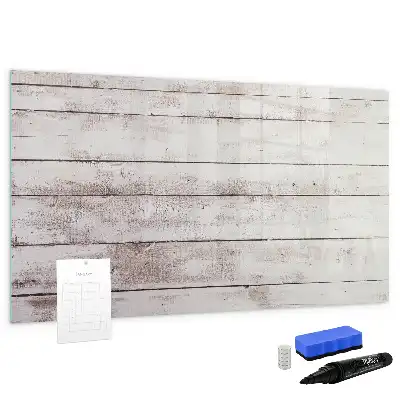 Magnetic glass dry erase board with wooden finish pattern