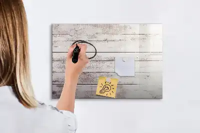 Magnetic glass dry erase board with wooden finish pattern