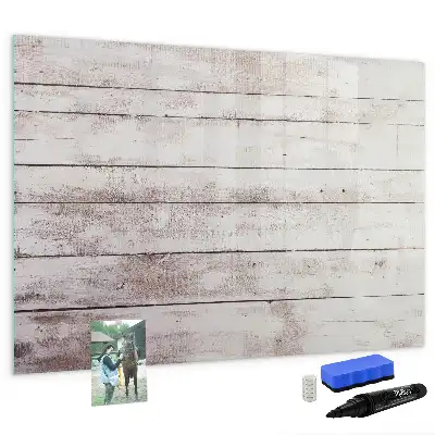 Magnetic glass dry erase board with wooden finish pattern