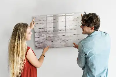 Magnetic glass dry erase board with wooden finish pattern
