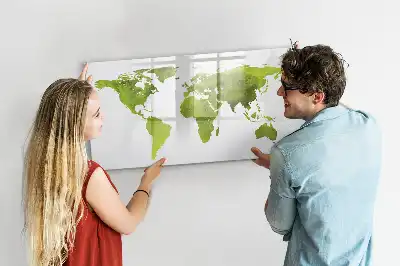 Magnetic marker board watercolor world map style