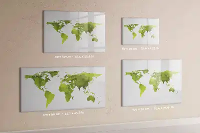 Magnetic marker board watercolor world map style