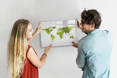 Magnetic marker board watercolor world map style