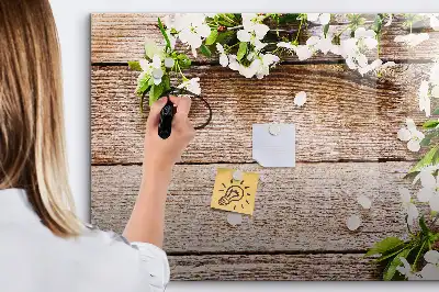 Magnetic marker board flowers on wood