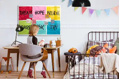 Magnetic glass dry erase board motivational design