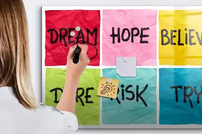 Magnetic glass dry erase board motivational design