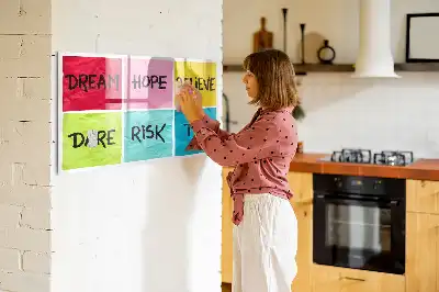 Magnetic glass dry erase board motivational design