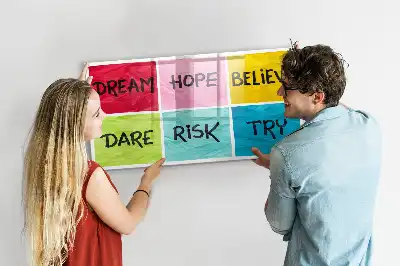 Magnetic glass dry erase board motivational design