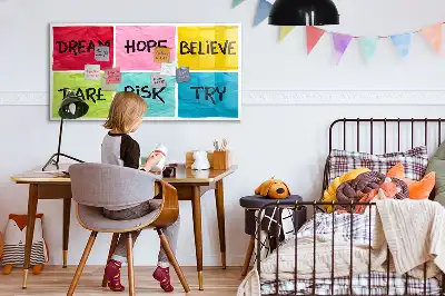 Magnetic glass dry erase board motivational design