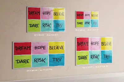 Magnetic glass dry erase board motivational design