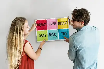 Magnetic glass dry erase board motivational design