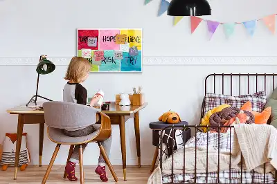 Magnetic glass dry erase board motivational design