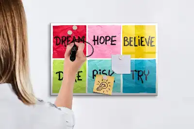 Magnetic glass dry erase board motivational design