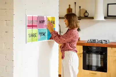Magnetic glass dry erase board motivational design