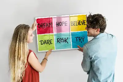 Magnetic glass dry erase board motivational design
