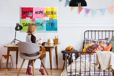 Magnetic glass dry erase board motivational design