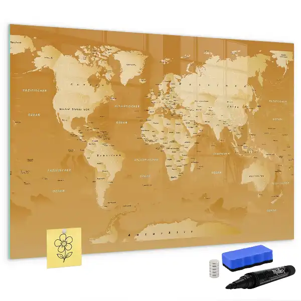 Magnetic marker board world map design