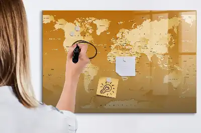 Magnetic marker board world map design