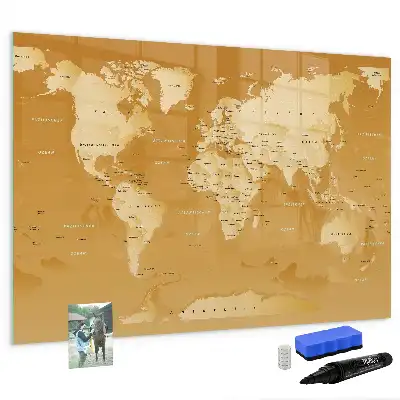 Magnetic marker board world map design