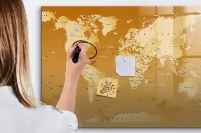 Magnetic marker board world map design