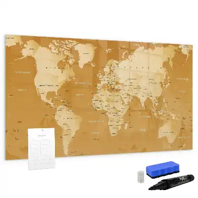 Magnetic marker board world map design