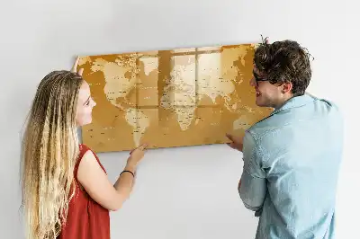 Magnetic marker board world map design