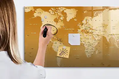 Magnetic marker board world map design