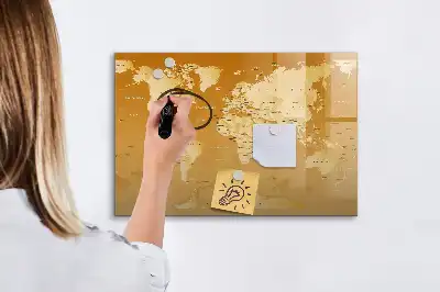 Magnetic marker board world map design