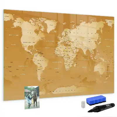 Magnetic marker board world map design