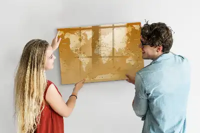 Magnetic marker board world map design