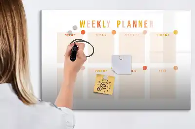 Magnetic marker board week planner
