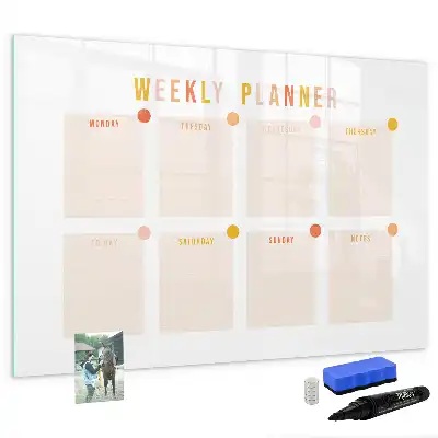 Magnetic marker board week planner