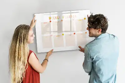 Magnetic marker board week planner
