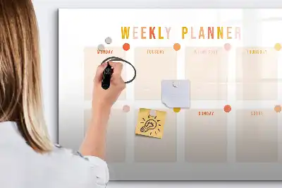 Magnetic marker board week planner