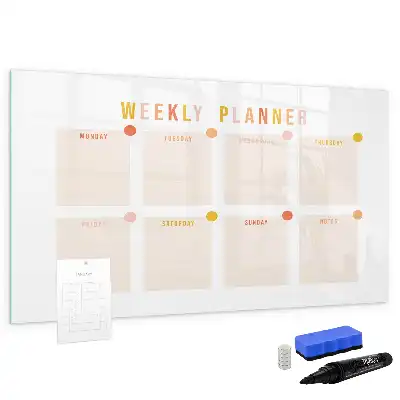 Magnetic marker board week planner