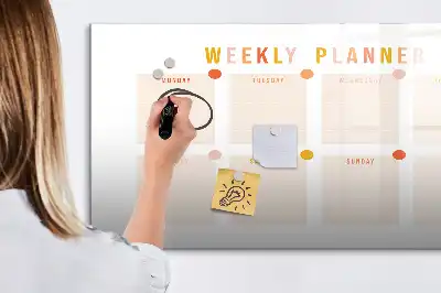 Magnetic marker board week planner